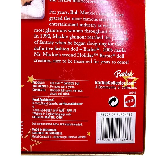2006 Holiday Barbie By Bob Mackie New In Box Doll Collector Mattel - Picture 9 of 9